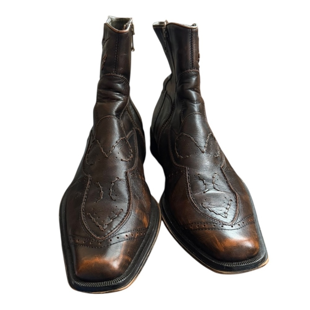 Western Cowboy Ankle Boots Brown Leather SOHO Lab Size 12